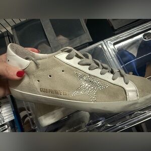 Golden Goose Suede Sneakers with Swarovski Crystals Sz. 38 Like New